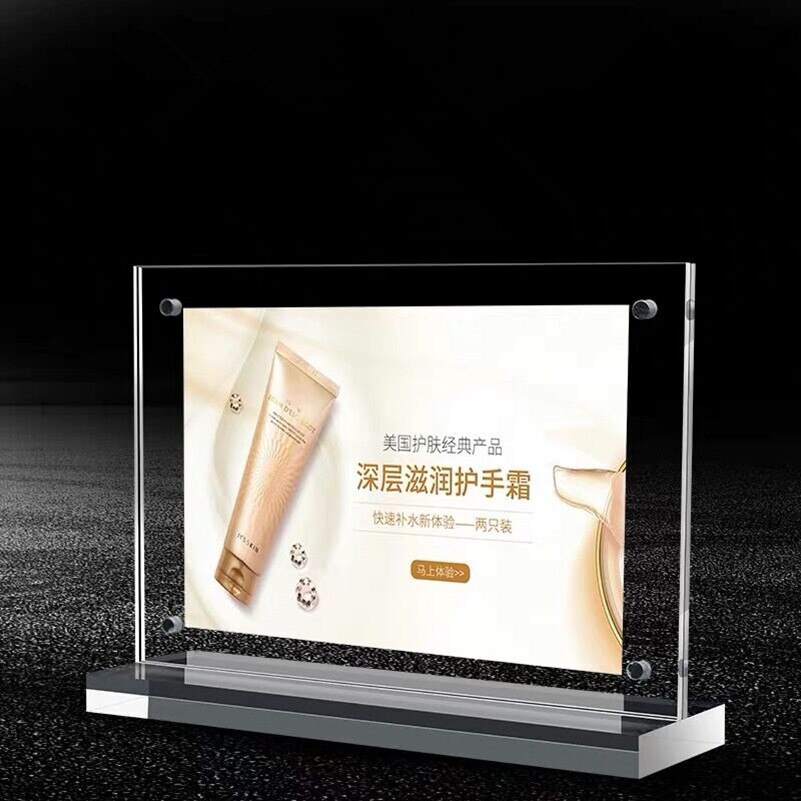 A6 l og t form akryl plakat menyholder stativ lean to perspex brosjyre bord display stativer innstilling display telt stativ holder: Akryl vannrett