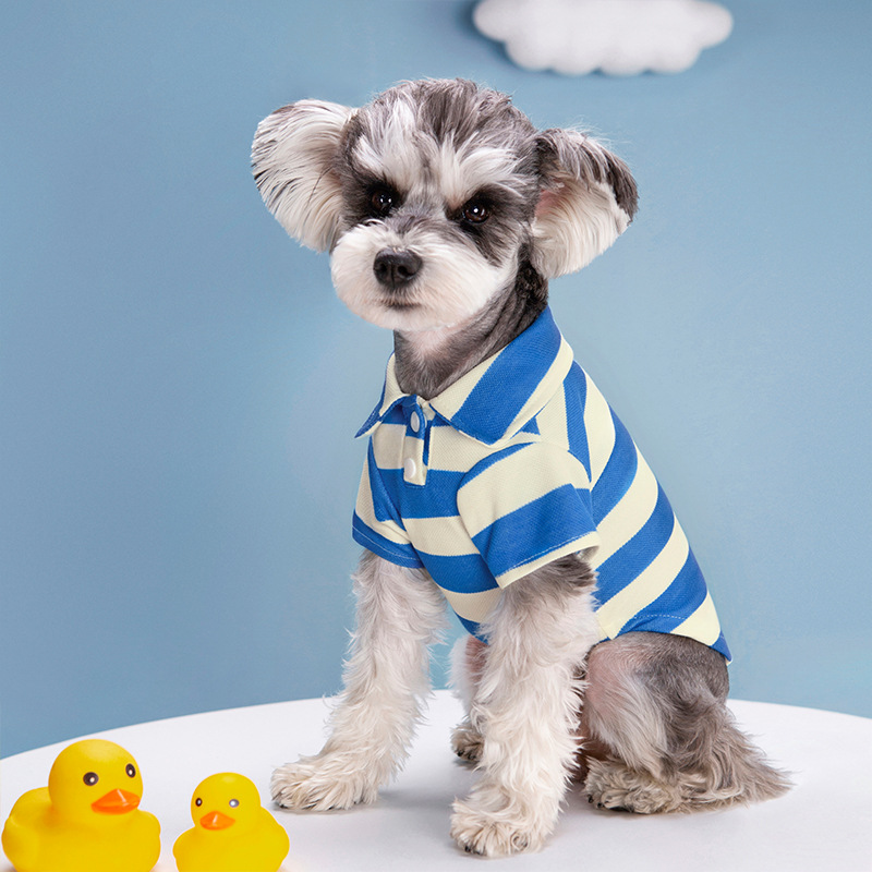 Camiseta Polo para perro, ropa fresca de verano, sudadera a rayas, Yorkie, Chihuahua, ropa para cachorro, chaleco para perros pequeños y medianos, disfraces