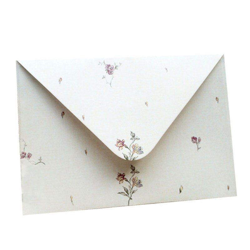 50pcs envelope Retro Light red rose Envelope Floral Multifunction School And Office Supplier 16*11CM: Default Title