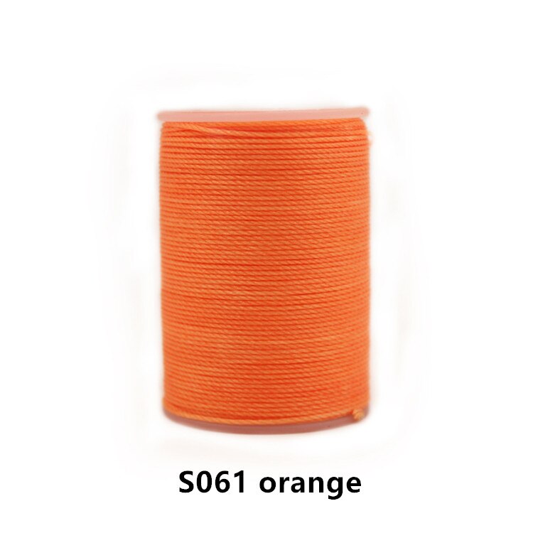 Destockage bricolage diamètre 0.55mm cuir cire ronde fil à coudre cousu main polyester rond ciré couleur fil 40 couleurs: S061 orange