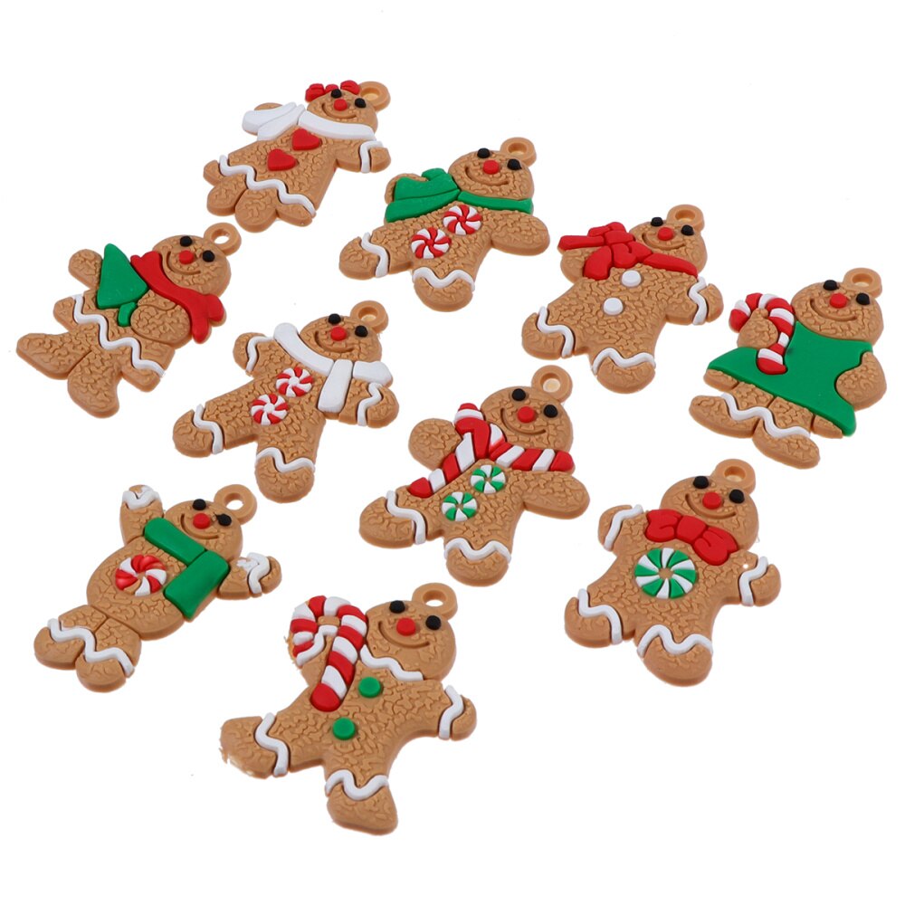10 stk jul vedhæng ornament dekoration cookie dukke jul honningkager mand jul ornament juletræ vedhæng: Default Title