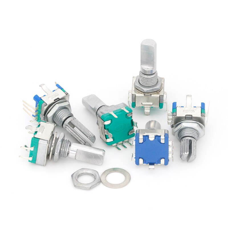 5 Stks/partij 20 Positie 360 Graden Roterende Encoder EC11 W Drukknop 5Pin Handvat Lange 15/20Mm Met een Ingebouwde Drukknop
