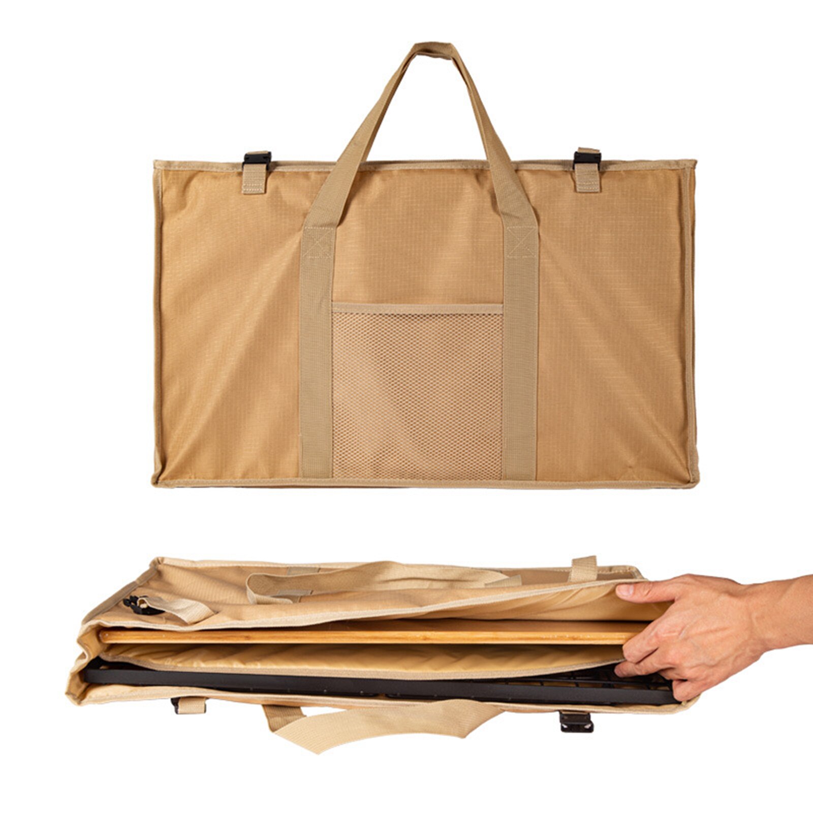 Folding Table Storage Bag Board Table Camping Picnic Drain Rack Storage Bag Organizer for Outdoor Travel Hiking Camping BBQ: Khaki