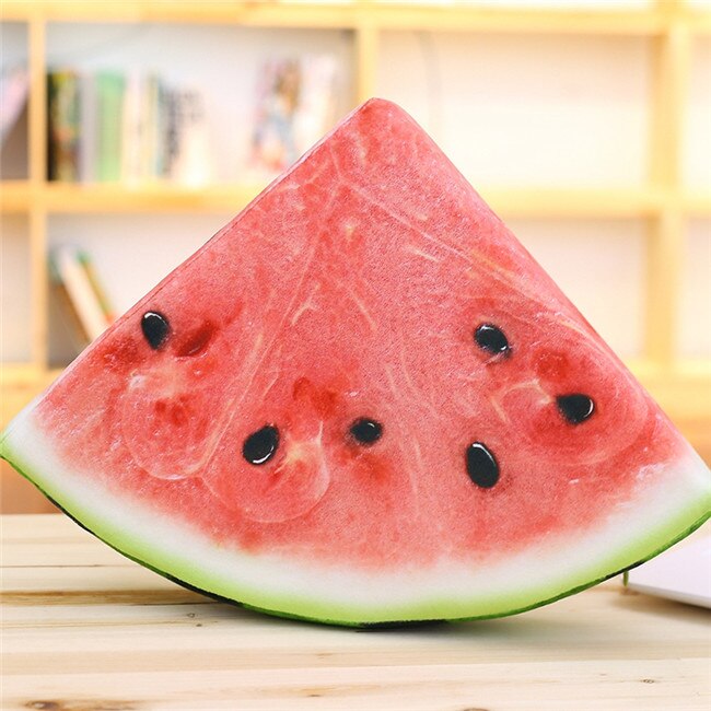 BABIQU 1pc Simulation Obst Kissen Wassermelone Orange Grapefruit Kiwi Plüsch Spielzeug weiche Angefüllte Kissen Lebensechte Obst Kreative: Wassermelone 2