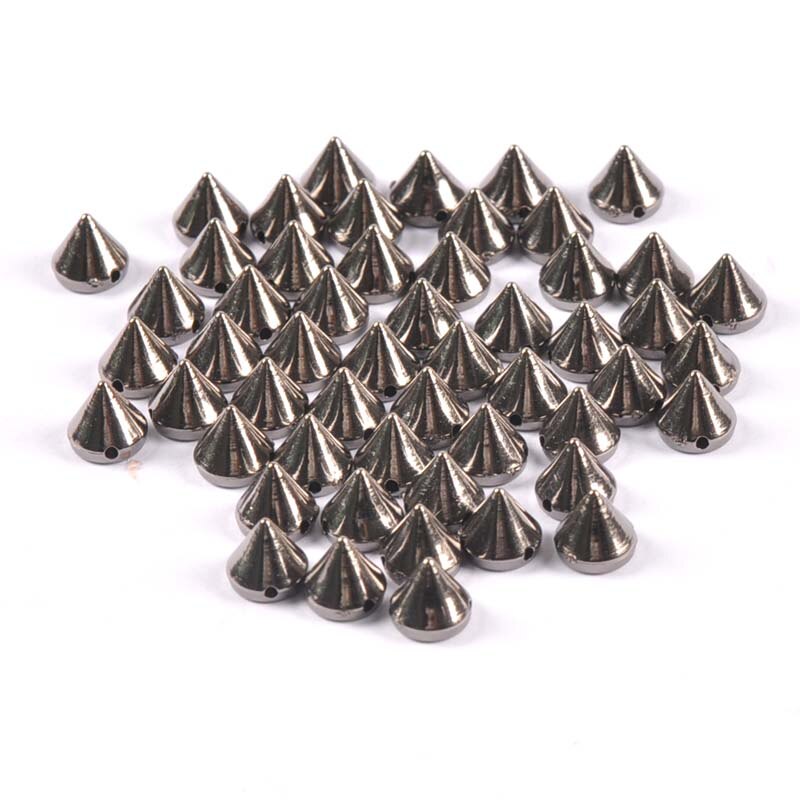 50 st guld/silver sy på spik nit nitar nagel punk rock för väskor klänning kläder pyssel pärla hantverk nitande plagg bröllop 7 x 8mm: 3