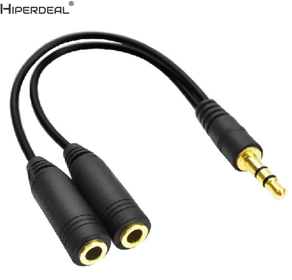 HIPERDEAL 3.5mm Stereo Audio Male naar 2 Vrouwelijke Headset Mic Y Splitter Kabel Adapter Oct30HW