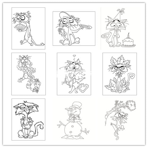 Animal cat Rubber Silicone Clear Stamps for Scrapbooking Tampons Transparents Seal Background Stamp Card Making Diy