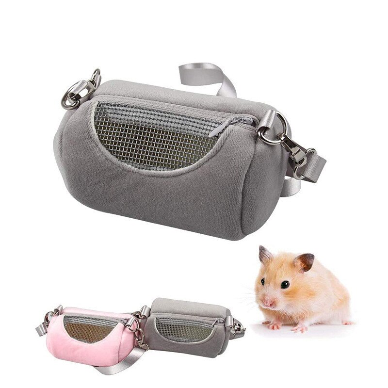 Sac de transport pour Hamster, petit animal de compagnie, sac à bandoulière cylindrique pour Hamster, lit respirant, maison en forme d&#39;écureuil hérisson, nid en Cage