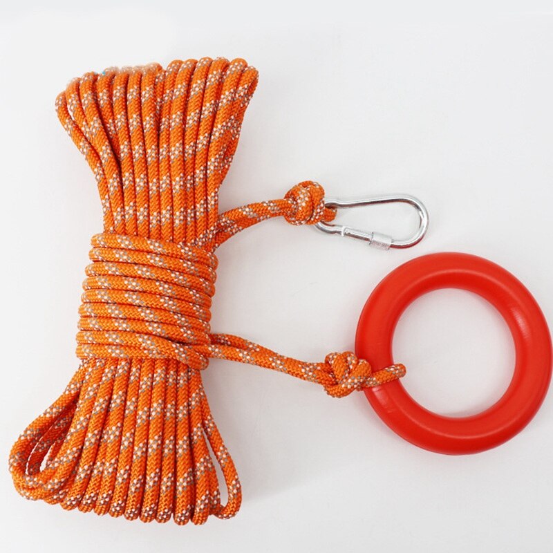 Cuerda reflectante con bolsa de transporte para rescate en agua, cuerdas de rescate de flotación para kayak, kayak, pesca en hielo