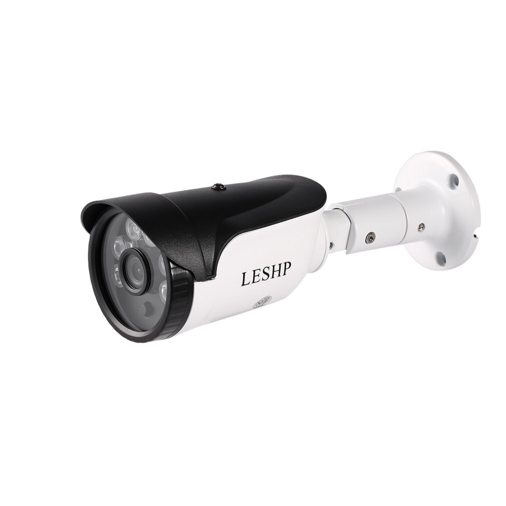 LESHP 960P HD Wired Outdoor IP66 Waterproof 1.3MP Camera 6 PCS Array Lights Support Built-in TF Card 8G Motion Detection