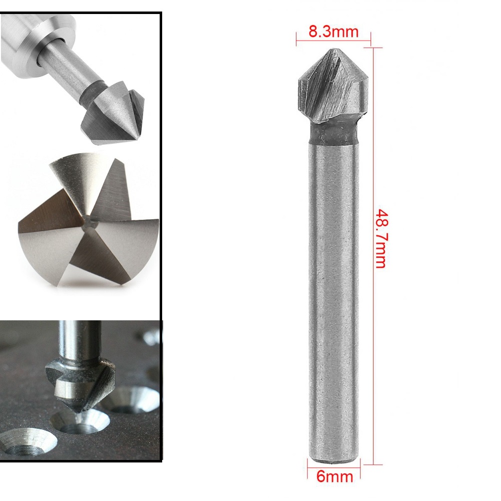 Broca avellanadora de 3 flautas, herramientas de biselado de 90 grados, cortador de chaflán, brocas para placa de aluminio de acero inoxidable, 1 ud.: 34mm