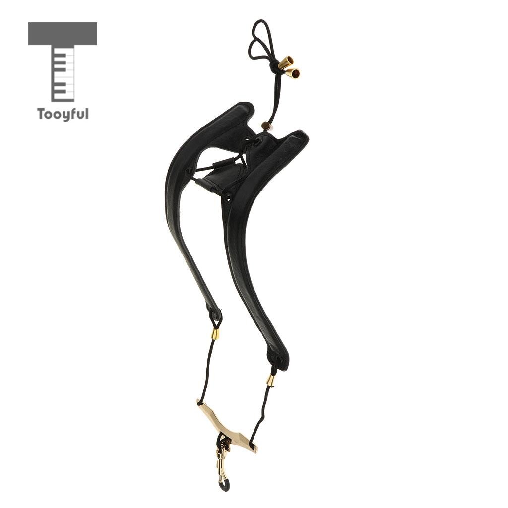 Tooyful Leather Saxophone Neck Strap - Adjustable Width 24mm - for Alto Tenor Soprano Sax