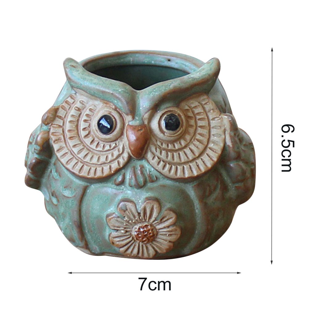 Cartoon Owl-shaped Flower Pot For Succulents Plants Ceramic Small Mini Home Office Garden Fleshy Plants Terrarium Decorations