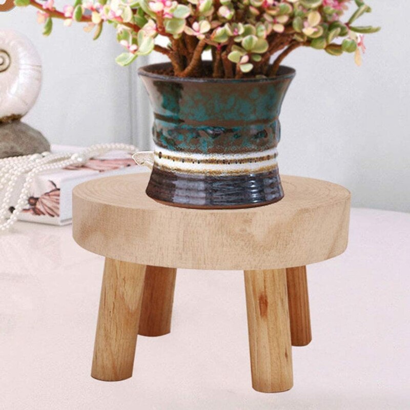 Mini Holz Bank Stehen, Pflanze Stand, Blumentopf Stehen, Topf Stehen, Unterstützung drinnen Natürliche