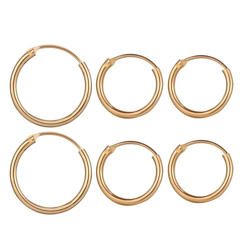 Ohrringe Band Gold Silber Farbe Runde Ohr Ringe für Frauen Metall Ohr Manschette Einfache Stil Mann Schwarz Reifen Ohrring