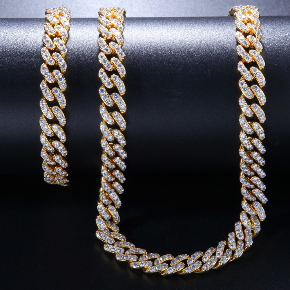 Uwin 9mm Iced Out Cubaanse Chian CZ Punk Choker Gold Kleur Ketting Mannen HipHop Sieraden Voor