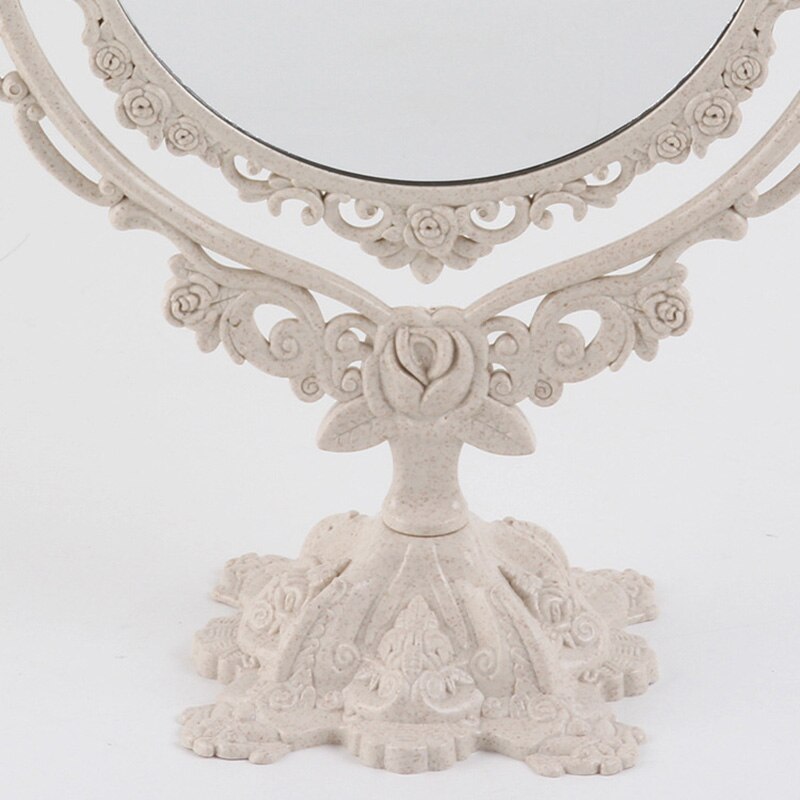 Espejo de maquillaje de escritorio estilo europeo espejo gótico giratorio herramienta de belleza de decoración de Mariposa o rosa redondo Oval forma de corazón espejo de maquillaje