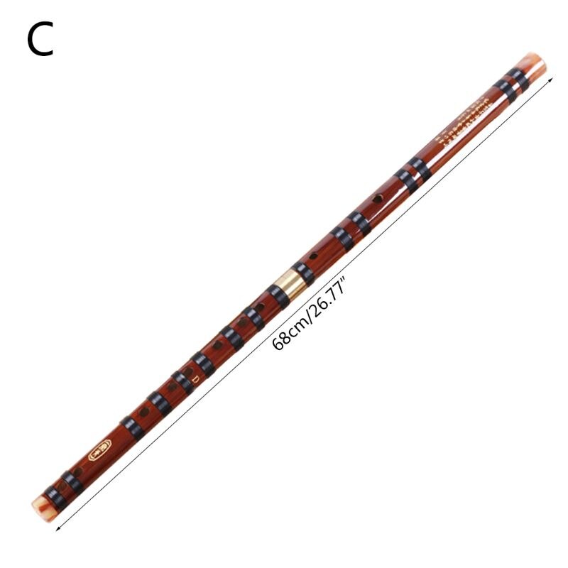 Detachable Bamboo Flute Beginner C D E F G Key Transverse Dizi: Silver