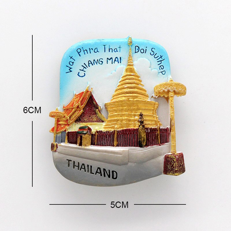 3d magnetisk køleskab thailand pattaya elefant rejer suppe pasta souvenir bangkok køleskab magneter samling boligindretning: Wat taimit