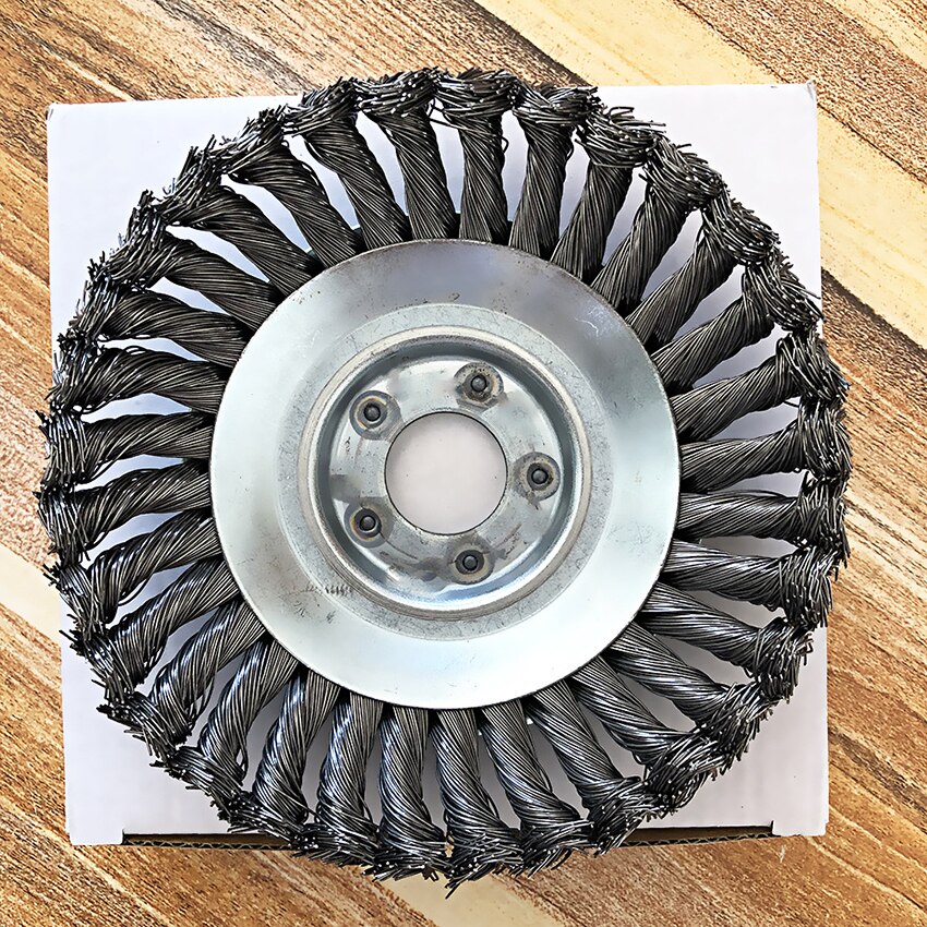 Brosse à tête torsadée coupe gazon, tondeuse à gazon à disque, roue en acier, outils de jardin pour remplacer la tête d'une tondeuse à gazon