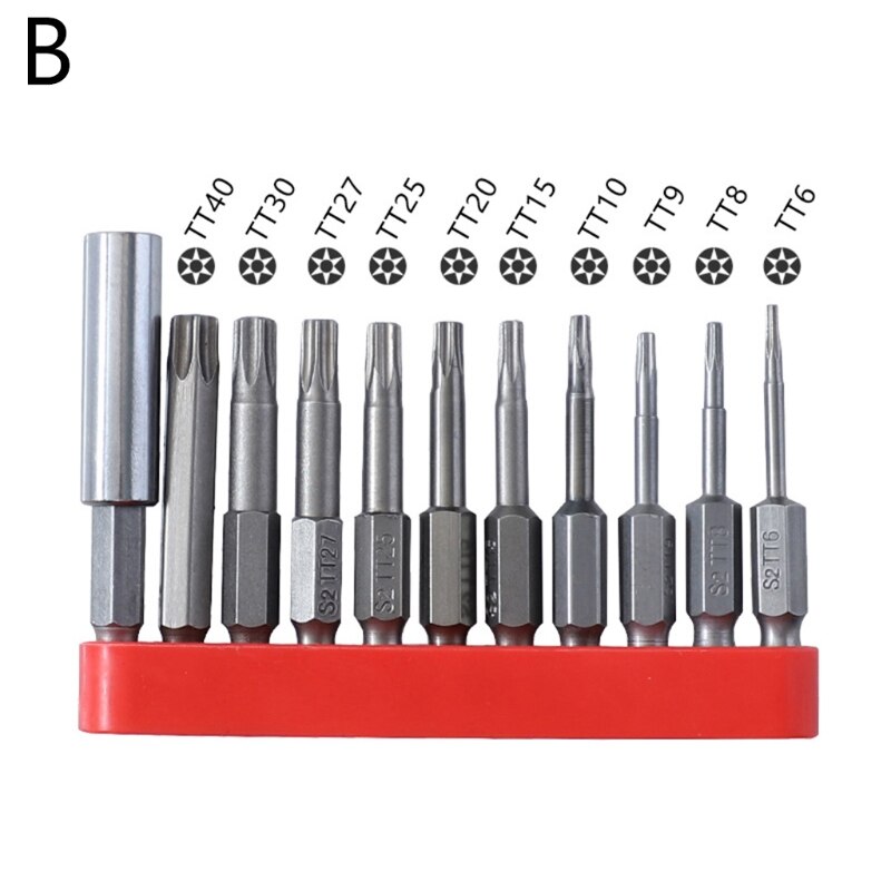 Multifunctionele Legering Staal Torx Schroevendraaier Set Zeshoekige Handvat Mini Magnetische Schroevendraaier Bits Kit Voor Elektrische Handboor: B