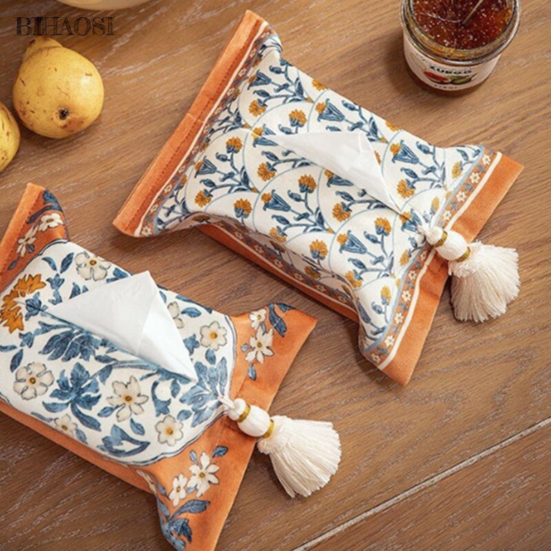 Vintage tissue box auto tissue taske vintage husholdning tissue box køkken high-end papir opbevaring print skuffe