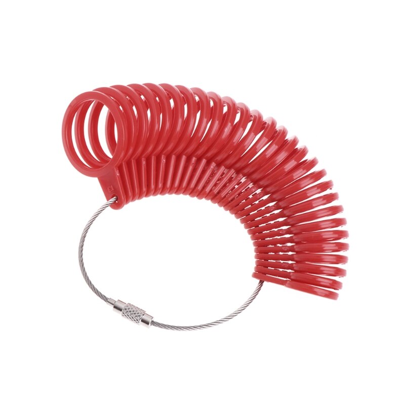 Finger Ring Sizer Plastic Jewelry Making Measurement Mandrel Standard Size Tools: Red