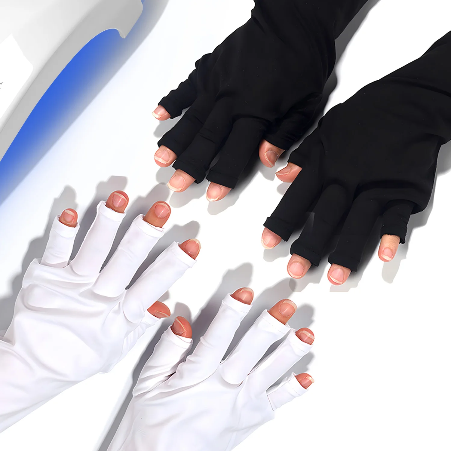 Profesjonalne rękawiczki żelowe chroniące przed promieniowaniem UV robić manicure, ochrona dłoni, rękawiczki bez palców elastyczne robić paznokci, robić użytku domowego i na zewnątrz.