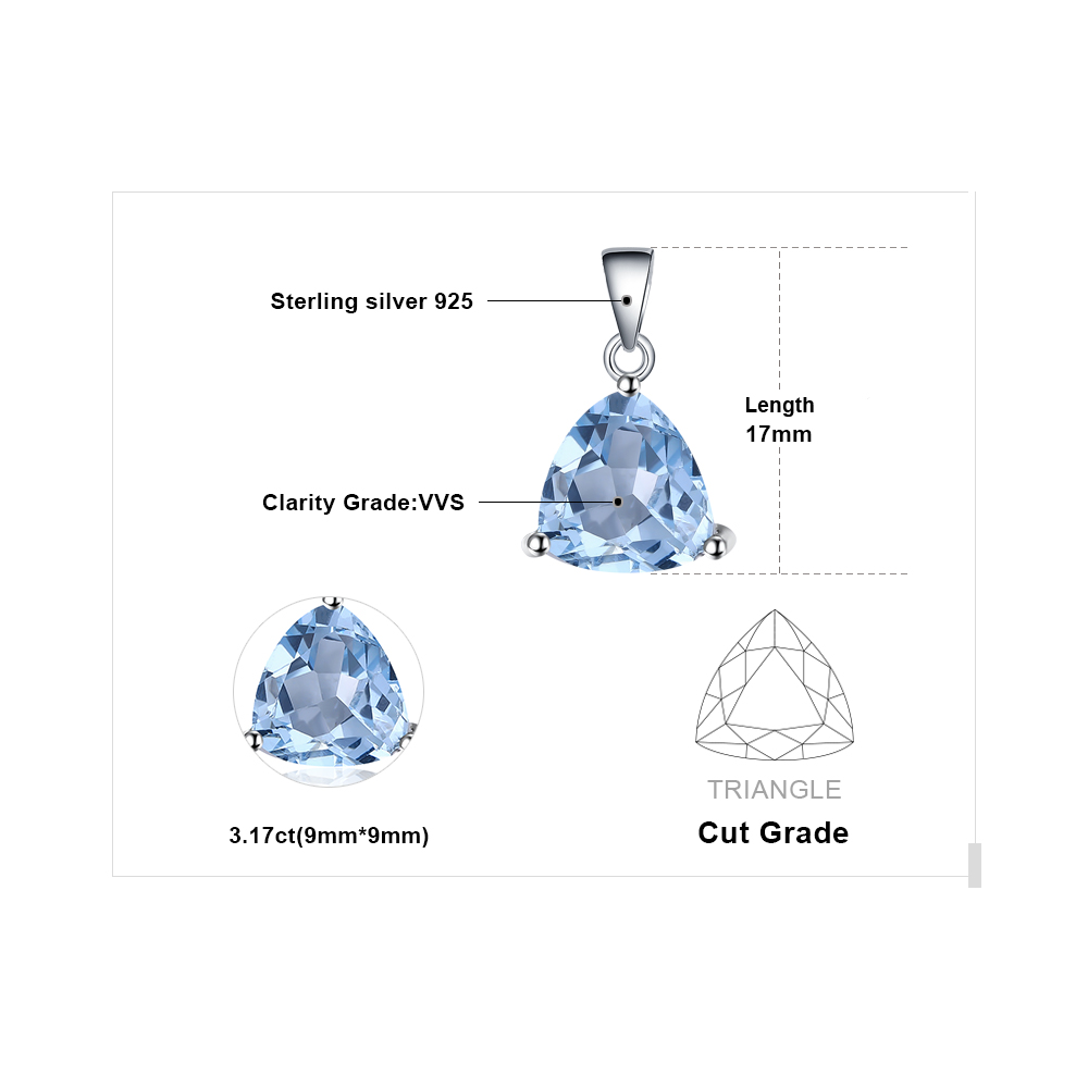 Bijoux palace naturel bleu topaze pendentif collier 925 en argent Sterling pierres précieuses collier ras du cou femmes sans chaîne