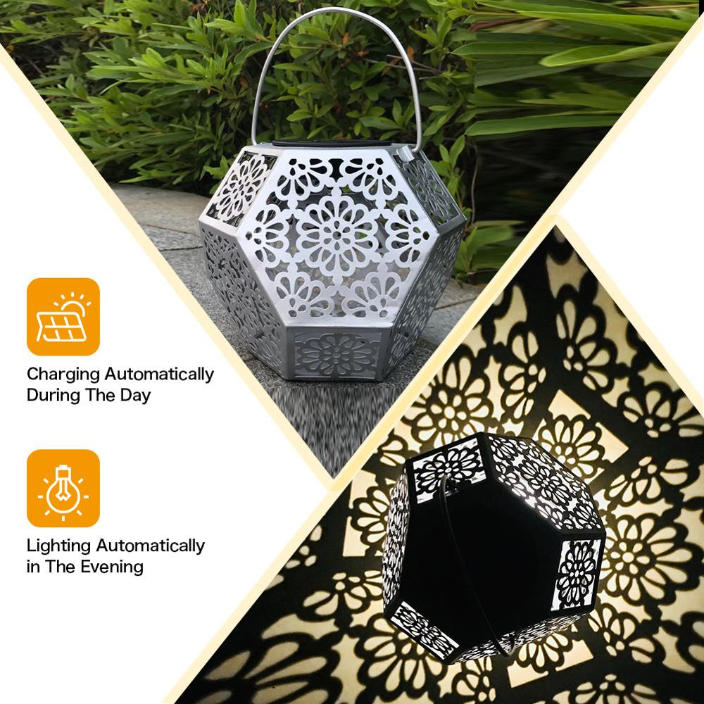 Buitenverlichting op zonne-energie, waterdichte led-hanglamp voor buiten, waterdichte straatlantaarn op zonne-energie, sensor voor buitenhuis