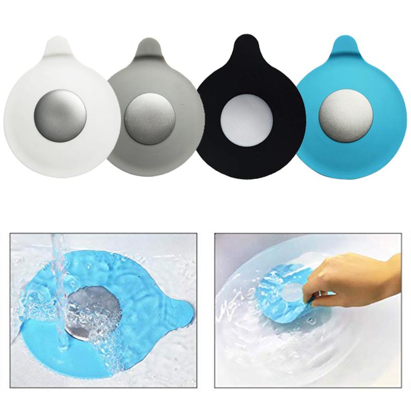 1pcs Silicone Drain Sink Plug Kitchen Bath Water Drainer Strainer Disposal Stopper Kitchen Suction Cup Floor Drain Plug