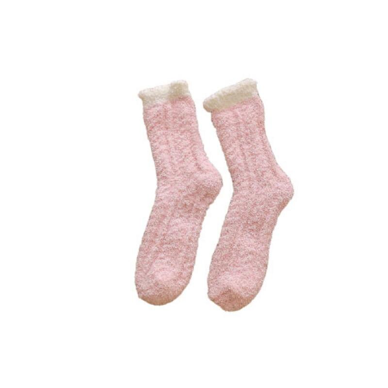 Teen Sokken Dikke Warme Bont Fleece Vloer Sokken Accessoires Sport Sokken Sportkleding Vrouwen Winter Pluizige Lange Sokken: light pink