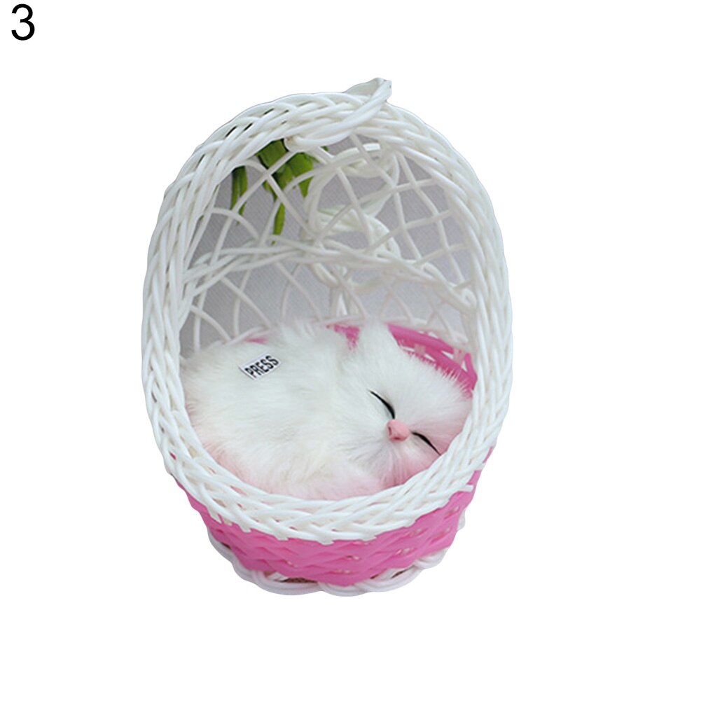Kreative Nette Simulation Katze mit Hängenden Korb Hause Auto Ornament Spielzeug: 3