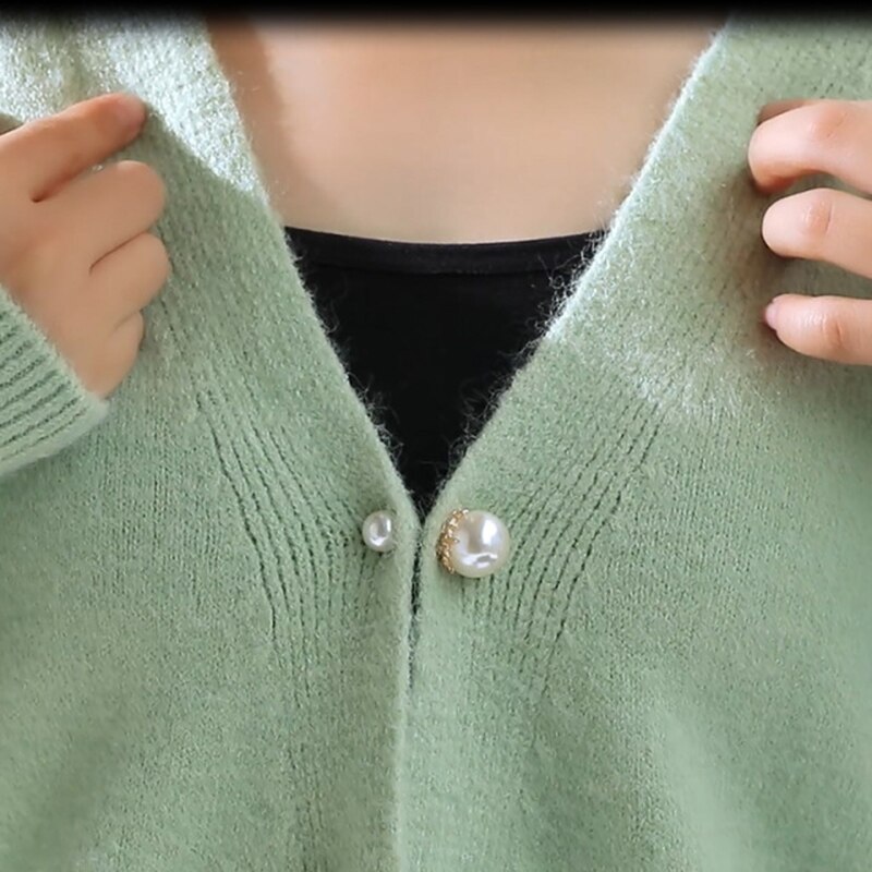 Broche sæt store perler tøj brocher perle revers nål sweater kjole broche bukser nåle badge spænde tilbehør