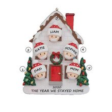 DIY name Christmas Ornament Christmas Snow Family Santa Home Party: Family of 5
