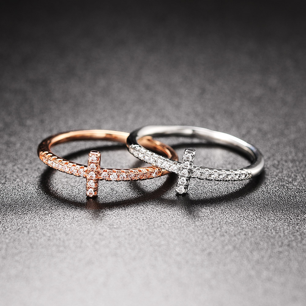 Anillos finos cruzados con personalidad para mujer, coreana, Micro pavé de cristal CZ, joyería para el pulgar, accesorios de boda, R715