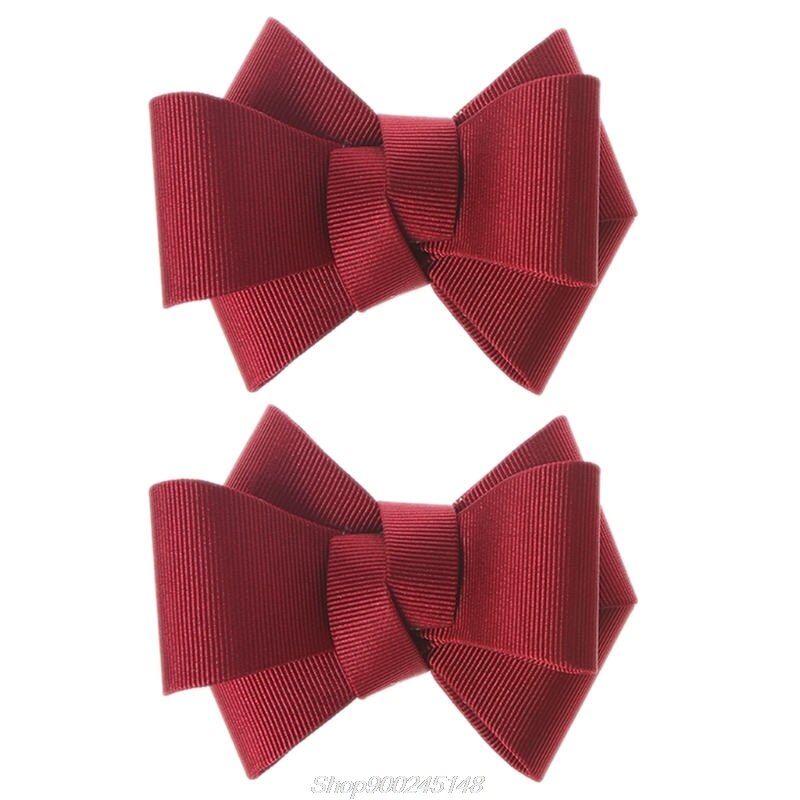 2 uds DIY parches de lazo ropa de zapatos apliques accesorios bordado Clip zapatos decoraciones: Rojo