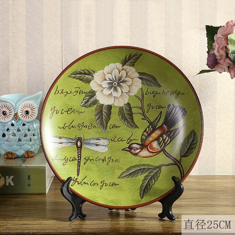 Amerikaanse Keramische Decoratieve Plaat Achtergrond Display Europese Home Restaurant Woonkamer Decoratie Muur Opknoping Plaat: 100919