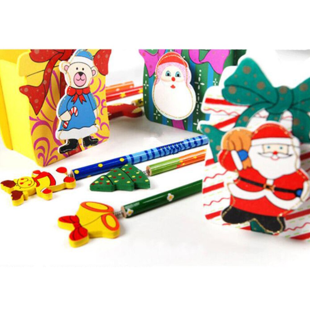 12 Stuks Potloden Mooie Cartoon Kerst Potlood Schoolbenodigdheden Voor Kinderen Kids