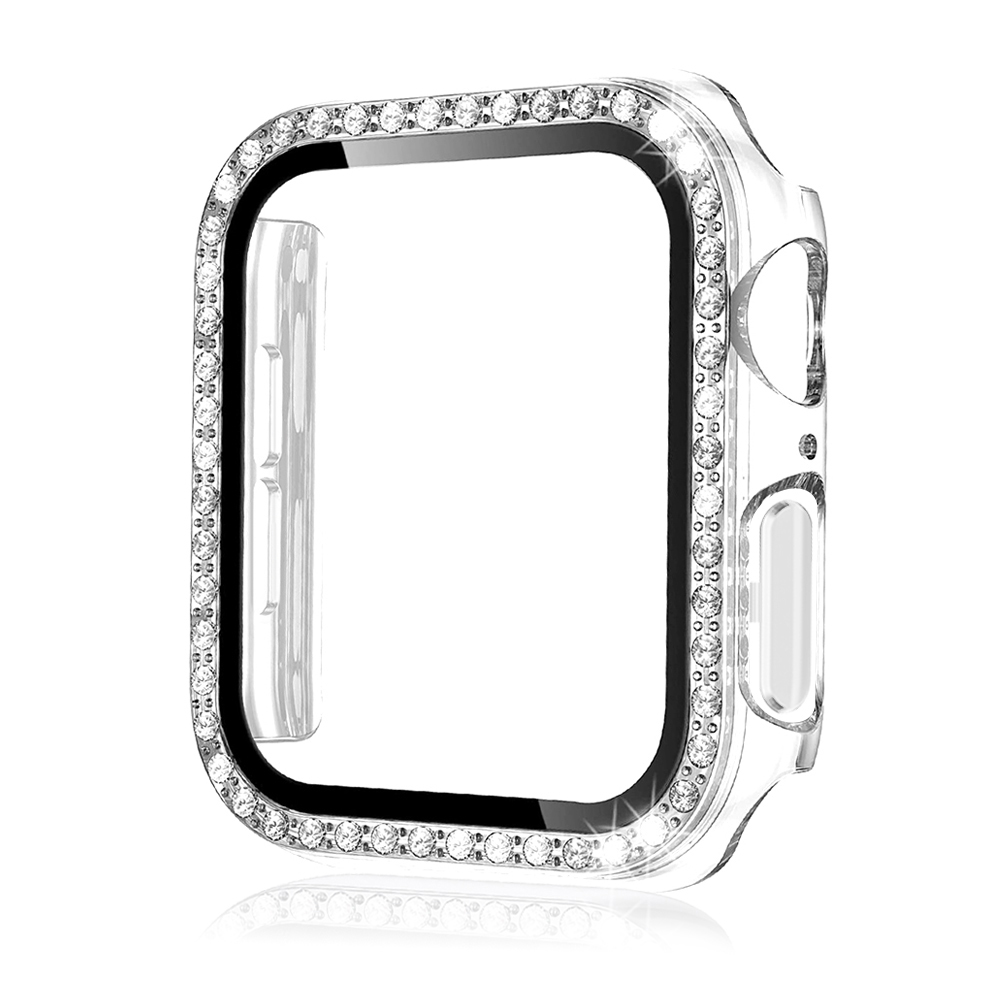 Apple Watch 10 Series Single Row Diamond Case Full Cover Watch Protective Cover Iwatch Series 42MM 46MM Apple Watch Case: Rose Gold / 2 - 3.9 Inches