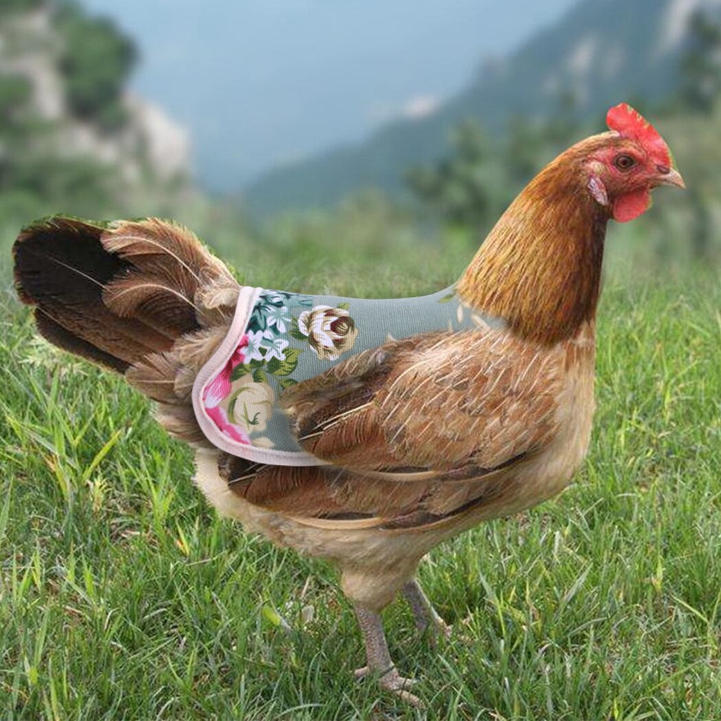Chicken Pet Clothe Flower Colorful Chicken Jacket Pet Clothing Hen Apron Poultry Saddle Protection Holder Chicken Duck Hen Dress