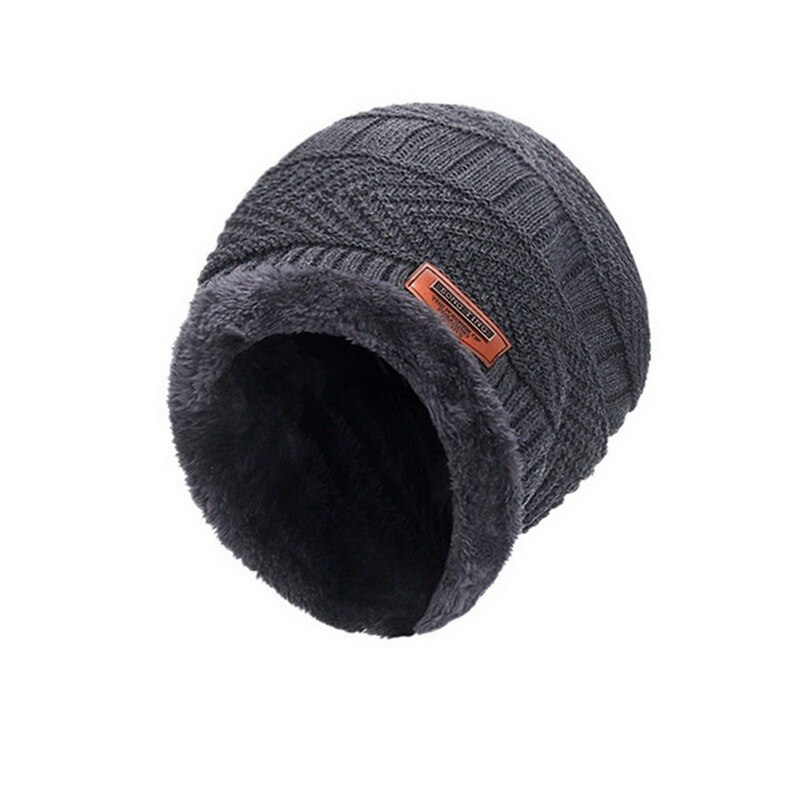 Winterstrickmütze für damen und herren, warm und dick gefüttert, mit samtfutter, Schließfach geschnitten, mit schal, marken-wintermütze, skimaske: Eine -10-1pc