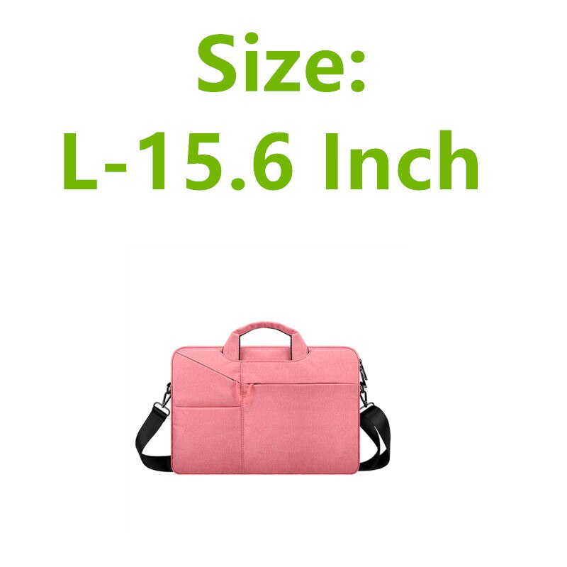 Nowy wodoodporny mężczyzna kobiet 13.3 14 15.6 Cal teczka na laptopa torebka biznesowa o dużej pojemności Messenger Notebook torba na ramię: L-15.6 Inch-Pink