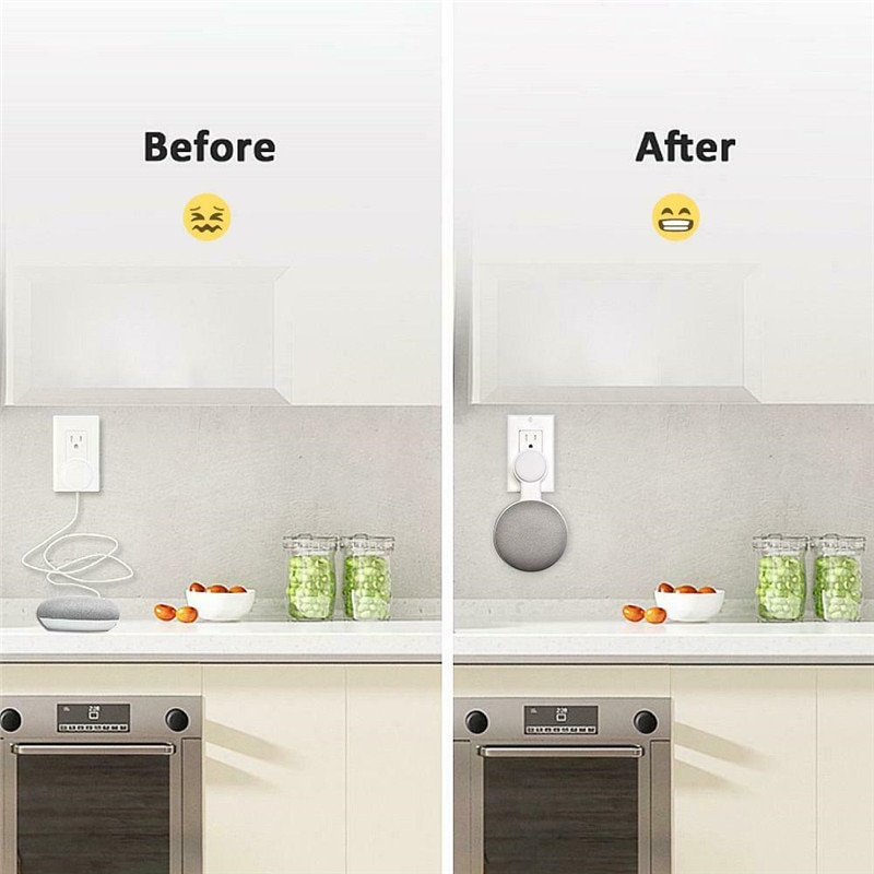 Smart Home Domotica Outlet Wall Mount Stand Hanger Holder Voor Google Thuis Mini Voice Assistent ALLEEN Fit US/ EU Plug
