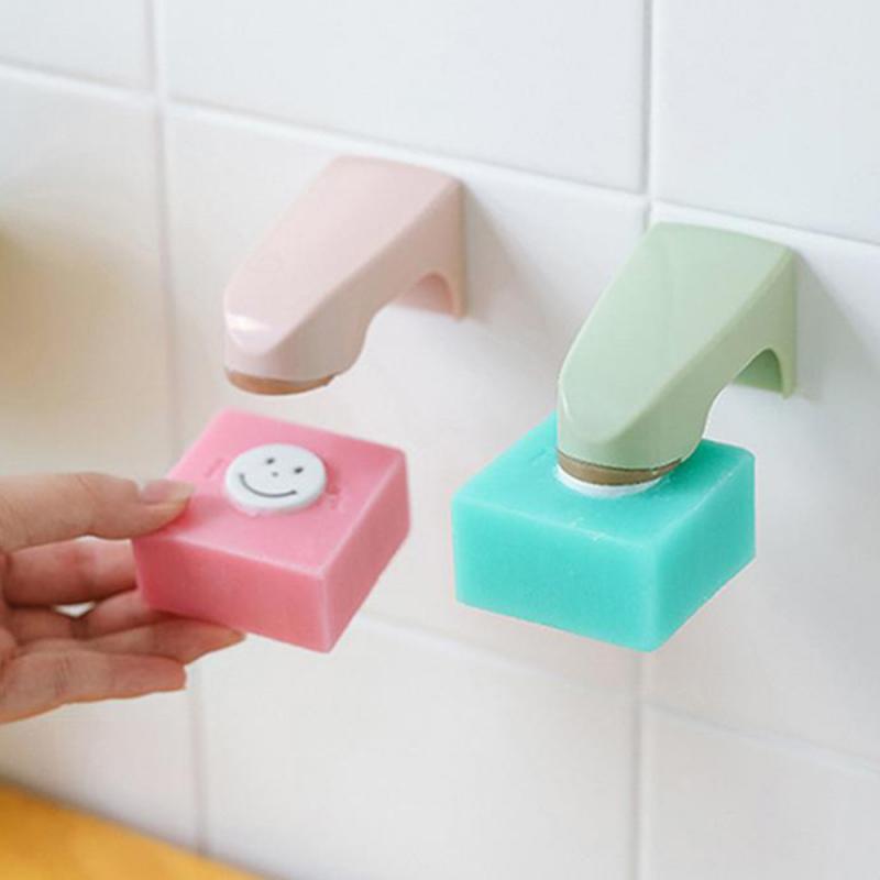1PC Magnet Seife Spender Ohne Stanzen Kreative Seife Stand Spender Kunststoff Schlecht Seife Kasten Haushalt Seife Gerichte