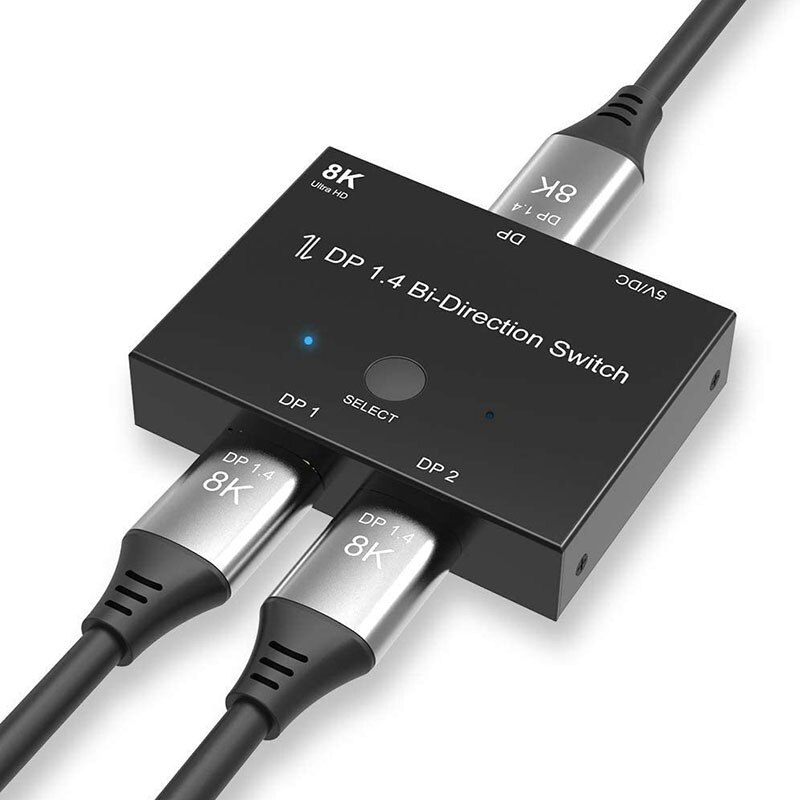 Bidirectional DP Splitter 8K 8K @ 60Hz 4K @ 120Hz DP1.4 1X2 2X1 Display Switch for Computer TV Projector