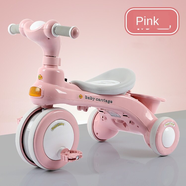 Baby Driewieler Pedaal Fiets 1-3 Jaar Oude Kinderen Rit Op Auto Lopen Tool Drie Wiel Fiets Baby Kinderwagen met Muziek Licht: E