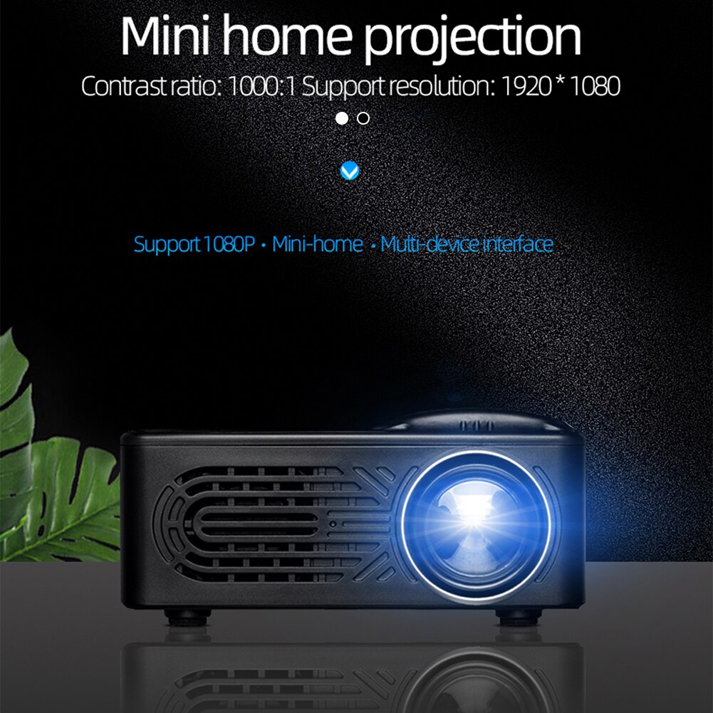 814 Mini Projector 1080P Full HD LED Projector USB HDMI Beamer UK Plug LED Video Movie Party Mini Proyector Portable Home Theate