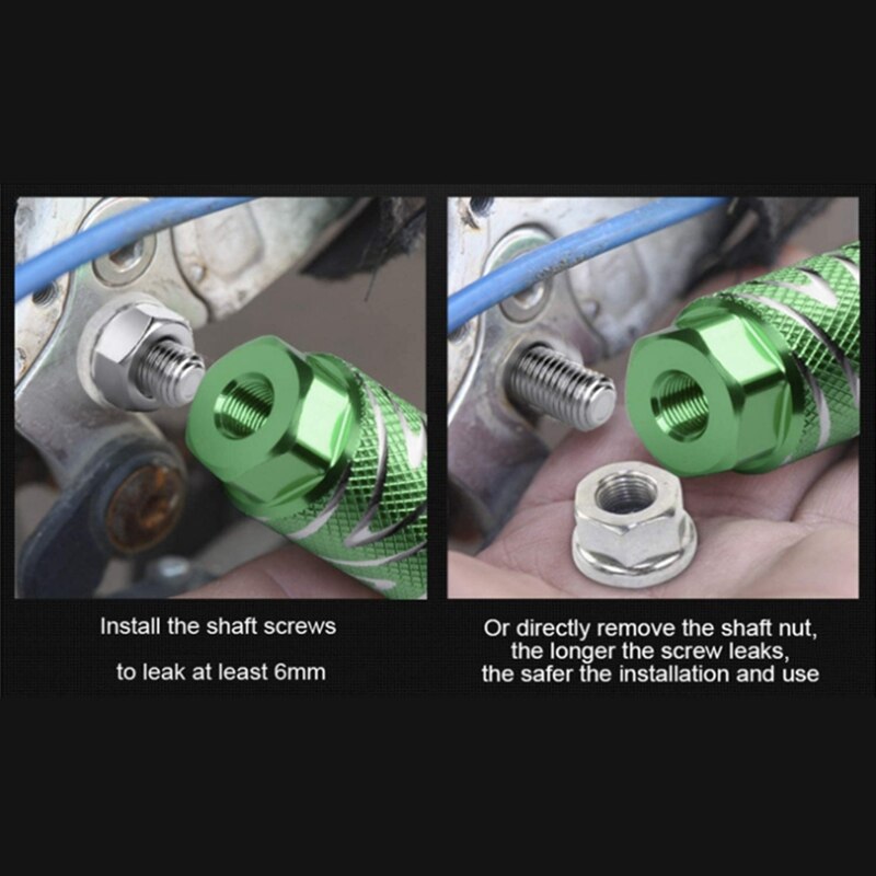 2 Pcs Aluminum Alloy Bike Pegs BMX Pedals Fit 3/8 Inch Axles Bicycle Back Seat Pedals