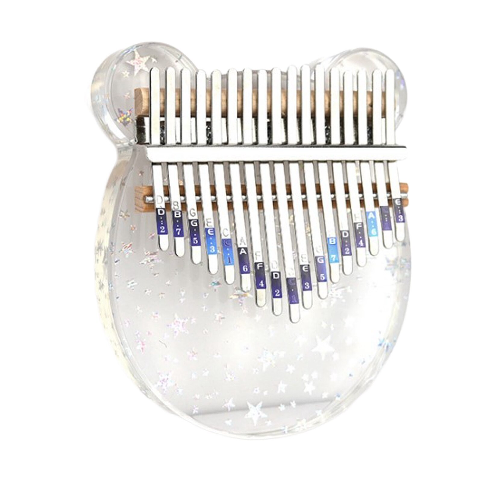 Kalimba en acrylique transparent 17 touches, Piano à pouce, doigt Mbira, Instrument de musique, pour enfants adultes, facile à jouer: Bear